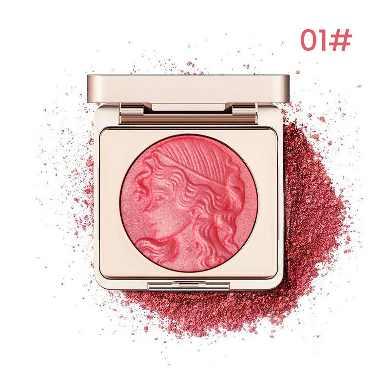 Glad poederblush-palet met reliëf voor de wangen