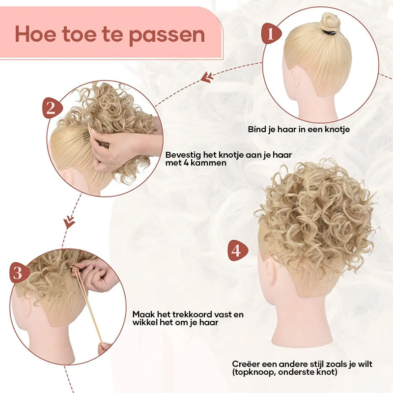 Elastisch trekkoord Los kort krullend knotje