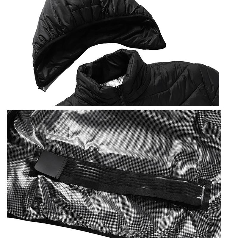 USB-verwarmde katoenen jas met negen zones en capuchon