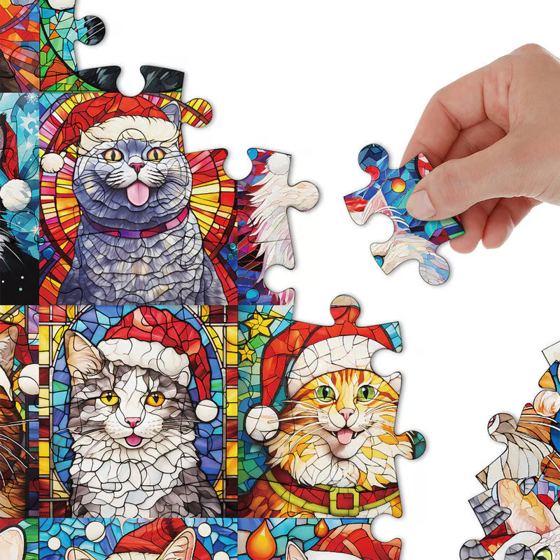 Fijne kerst katten adventskalender puzzel