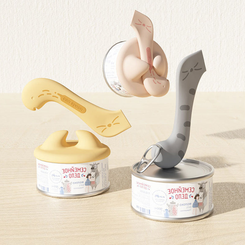 Deksel en schep voor voedsel voor huisdieren