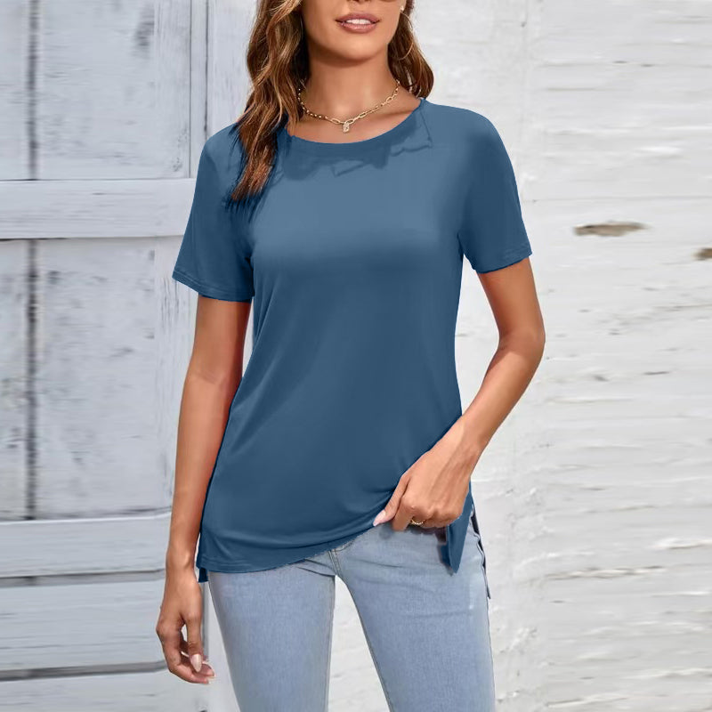Casual dames-T-shirt met zijsplit