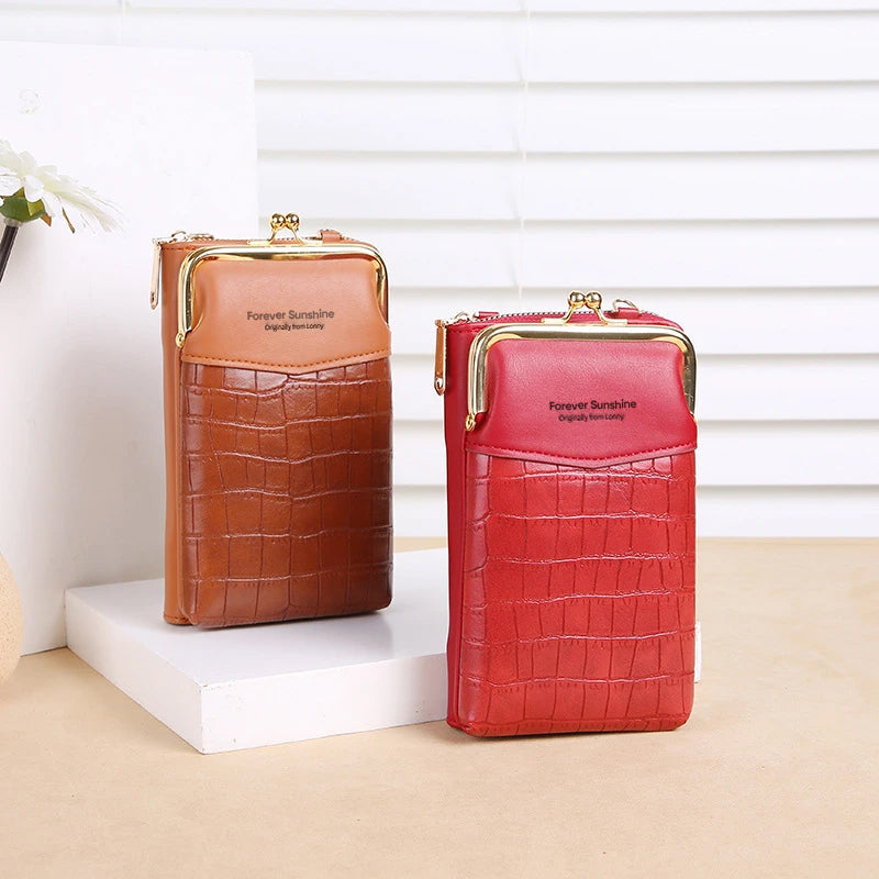 Verticale mobiele telefoonhoes met krokodillenprint