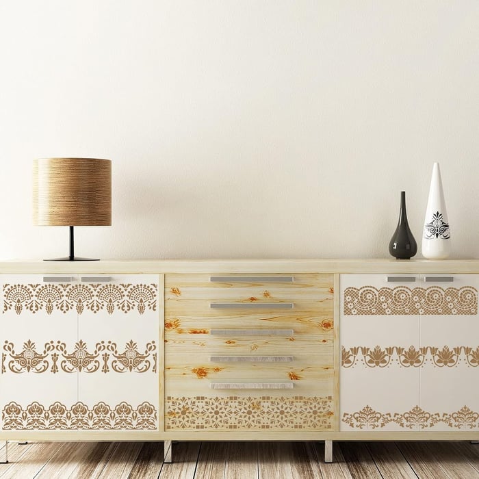 Flower Border Stencils 1 Set of 8 PCS