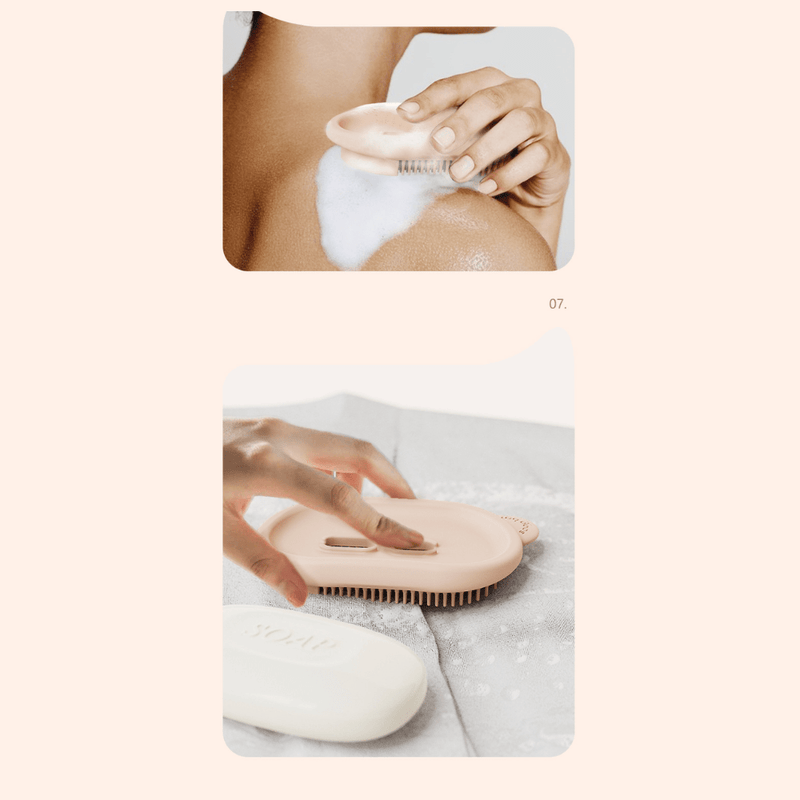 Multifunctionele zeepkist met badborstel