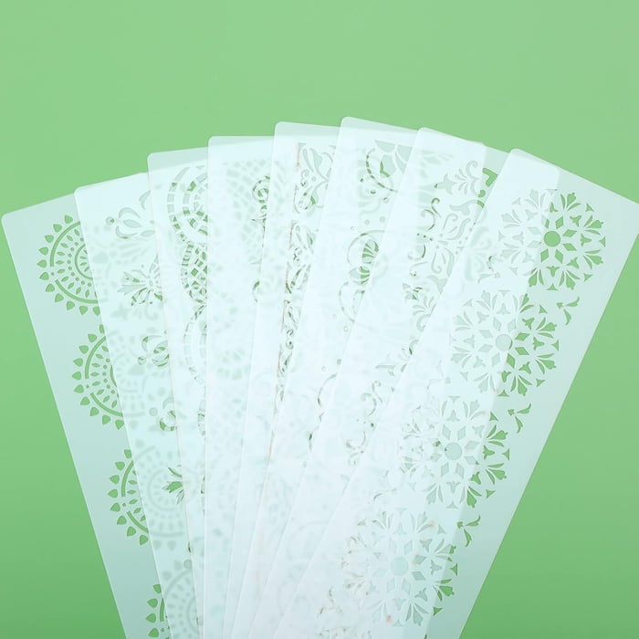 Flower Border Stencils 1 Set of 8 PCS
