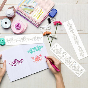 Flower Border Stencils 1 Set of 8 PCS