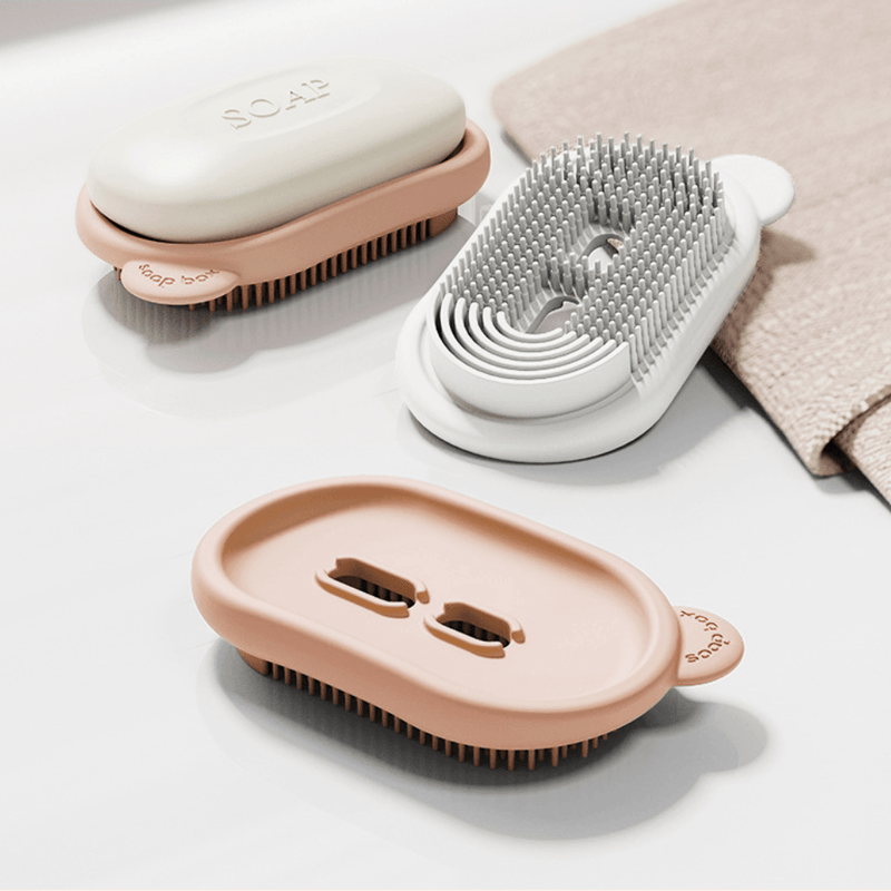 Multifunctionele zeepkist met badborstel