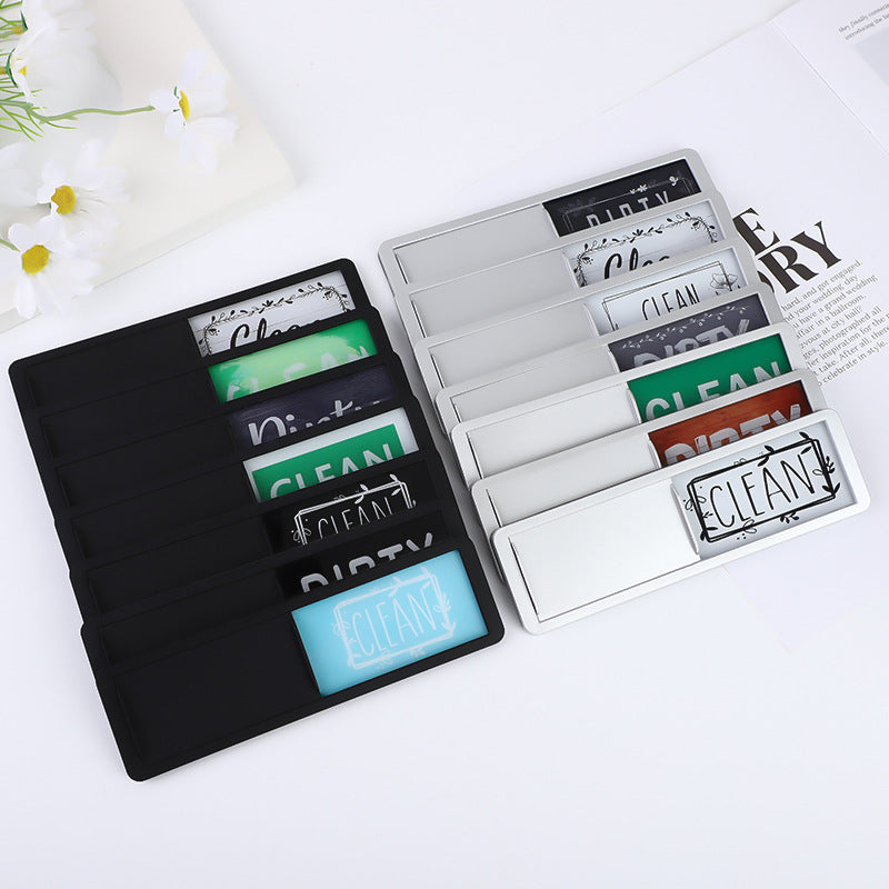 Schone vuile vaatwasser magneet indicator teken