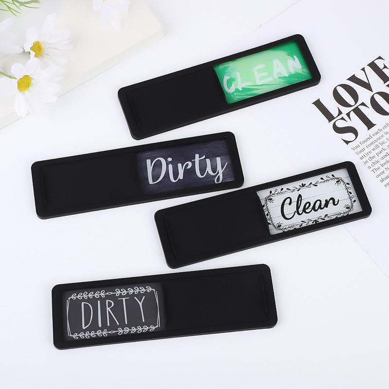 Schone vuile vaatwasser magneet indicator teken