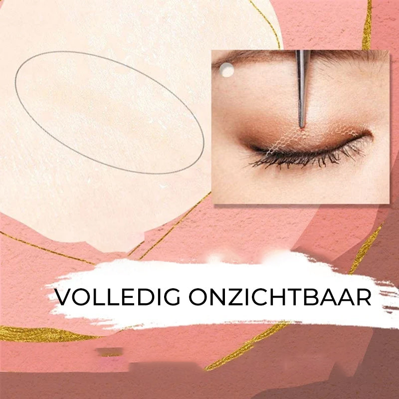 Lijmvrije onzichtbare dubbele ooglidsticker Sticker