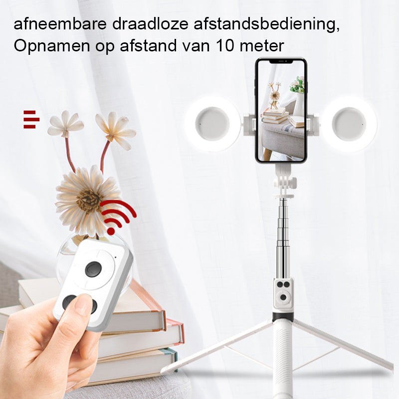 Nieuwe 6-in-1 selfiestick met invullicht