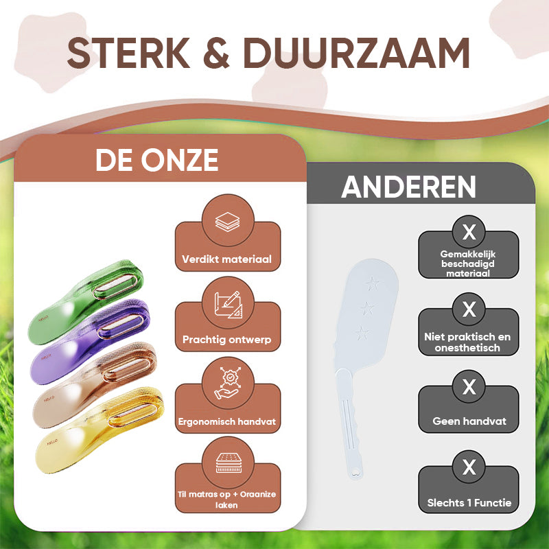 Handig hulpmiddel voor het optillen van matrassen