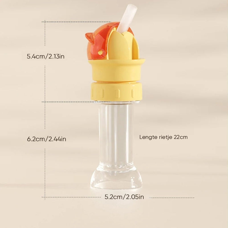 Herbruikbare kinderdrank-waterfles met rietje