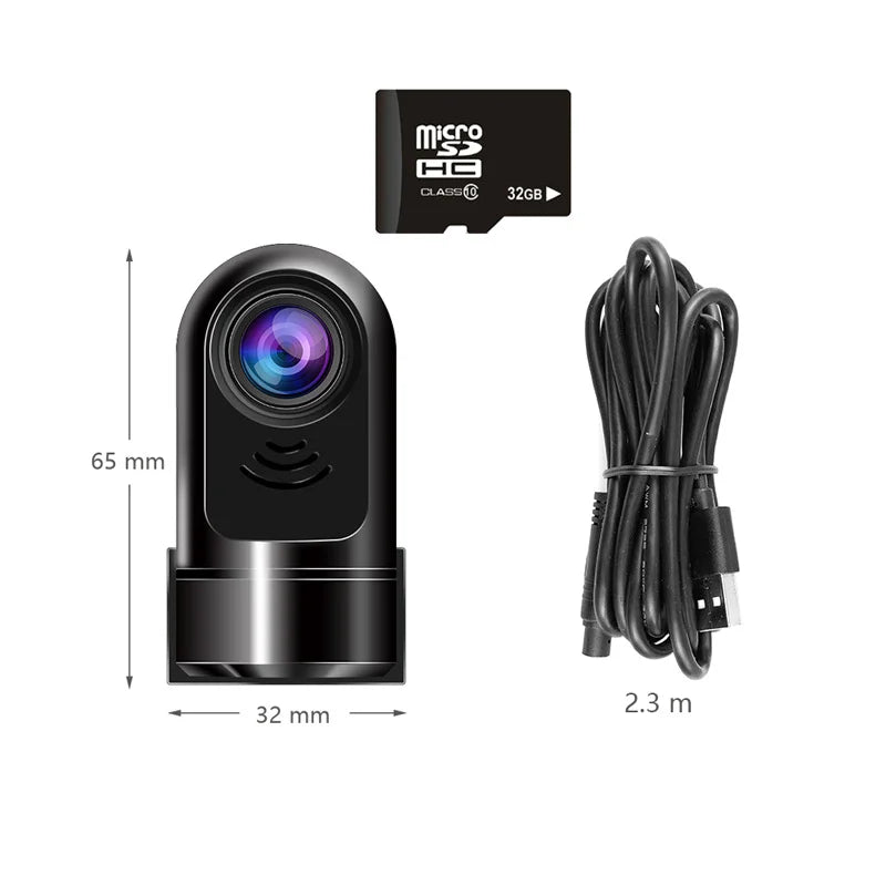 1080P HD 360° roterende Mini ADAS-dashcam