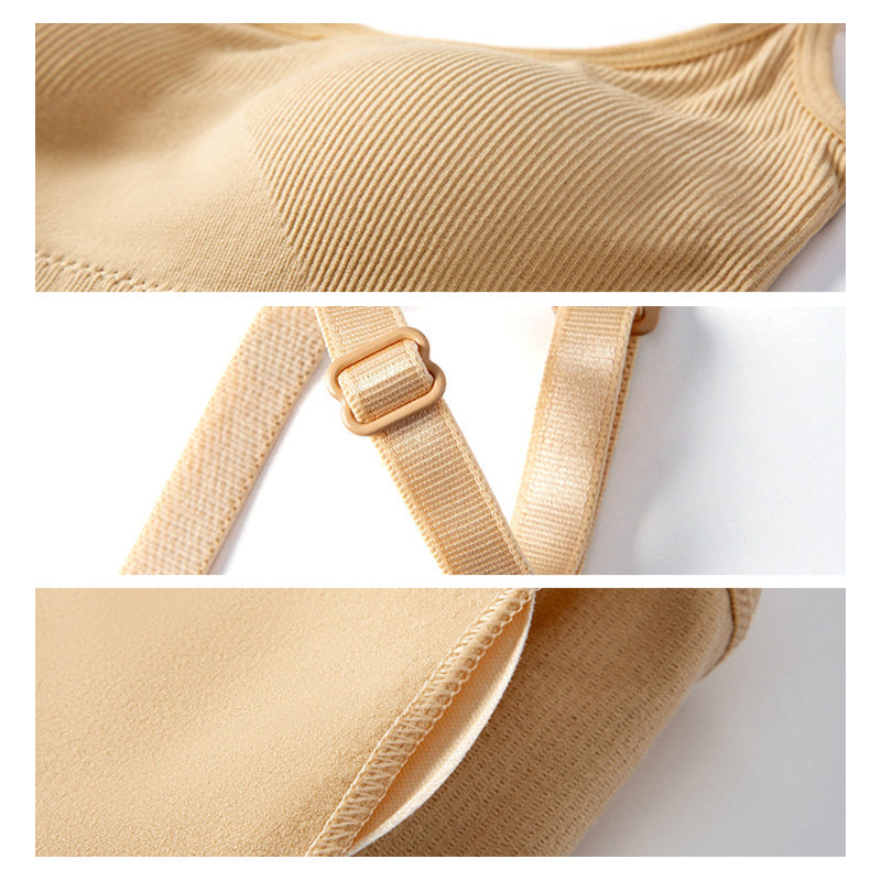 Stevige, geribbelde draadloze bh met verstelbare bandjes