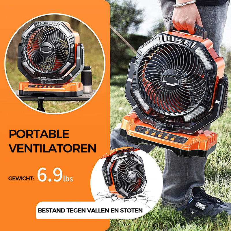 Camping LED-ventilator met licht