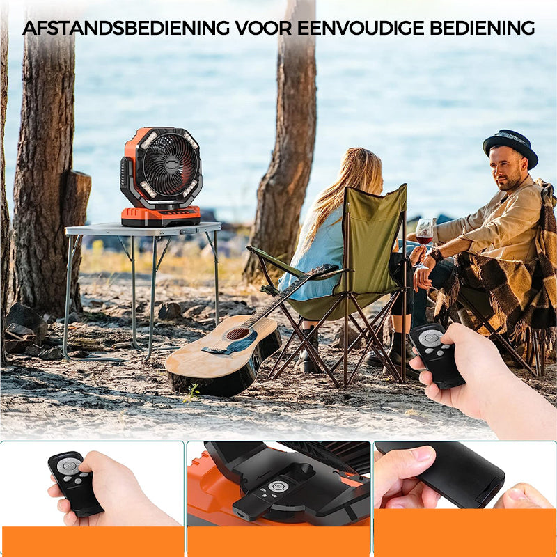 Camping LED-ventilator met licht