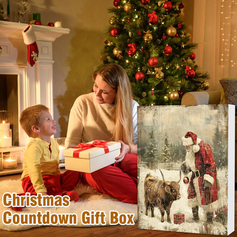 Kerst adventskalender Yak Santa acryl cartoon hanger blinde doos