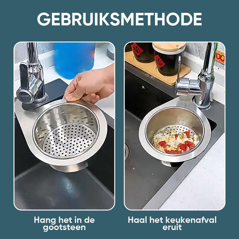 Roestvrijstalen Swan Gootsteenzeefmand