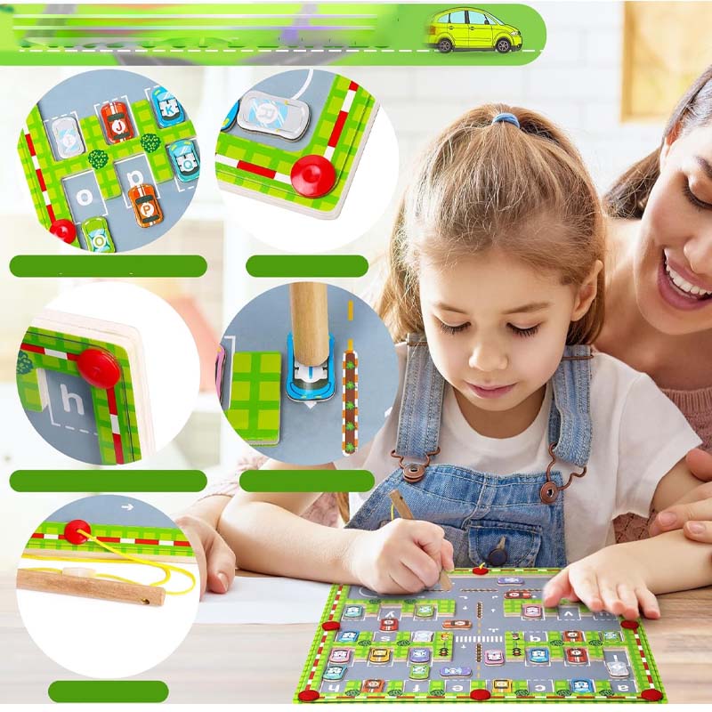 Magnetisch alfabet-parkeerspeelgoed