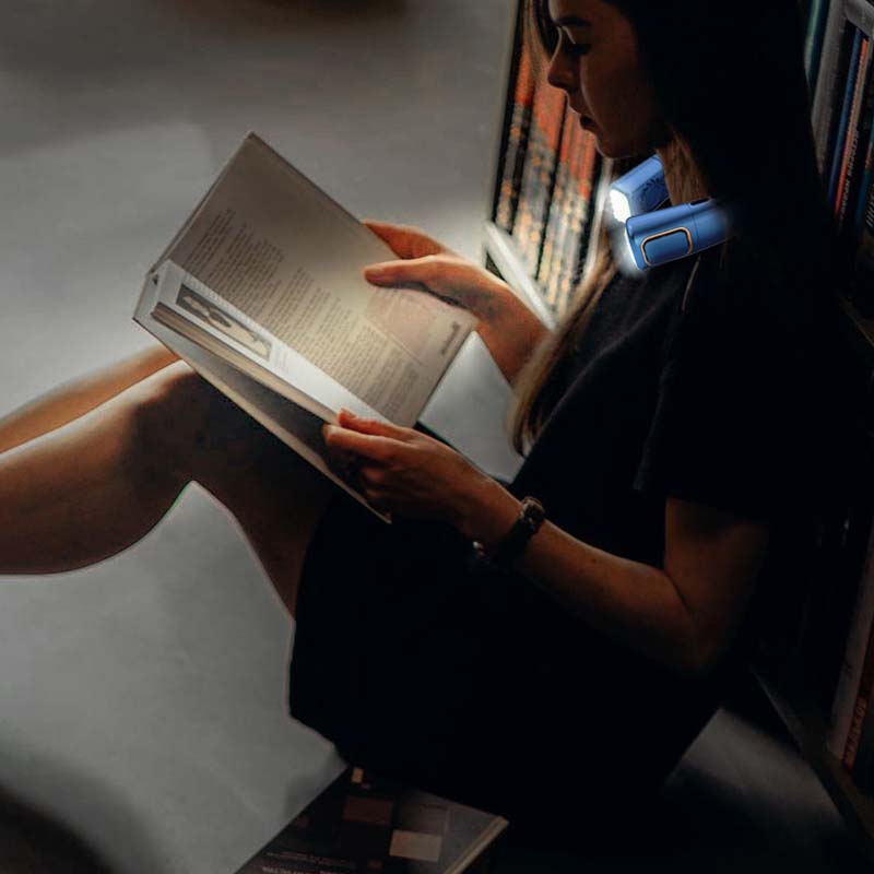 Bladloze hangende nekventilator met digitaal display en licht