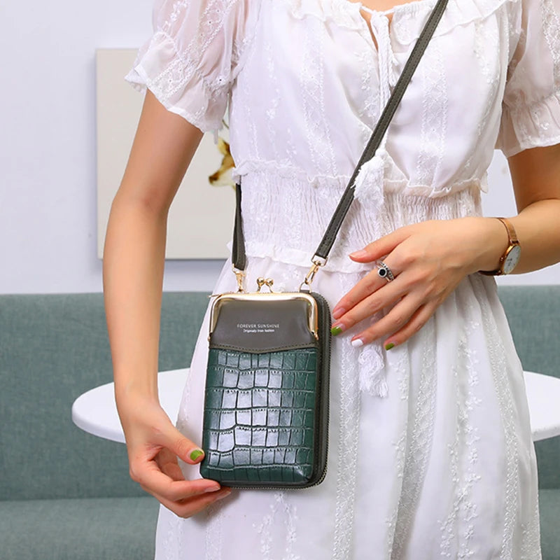 Verticale mobiele telefoonhoes met krokodillenprint