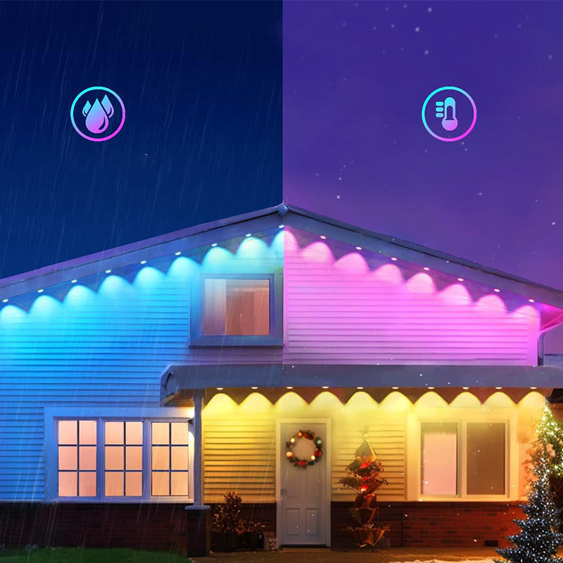 Kleurrijke dakrandverlichting voor buiten