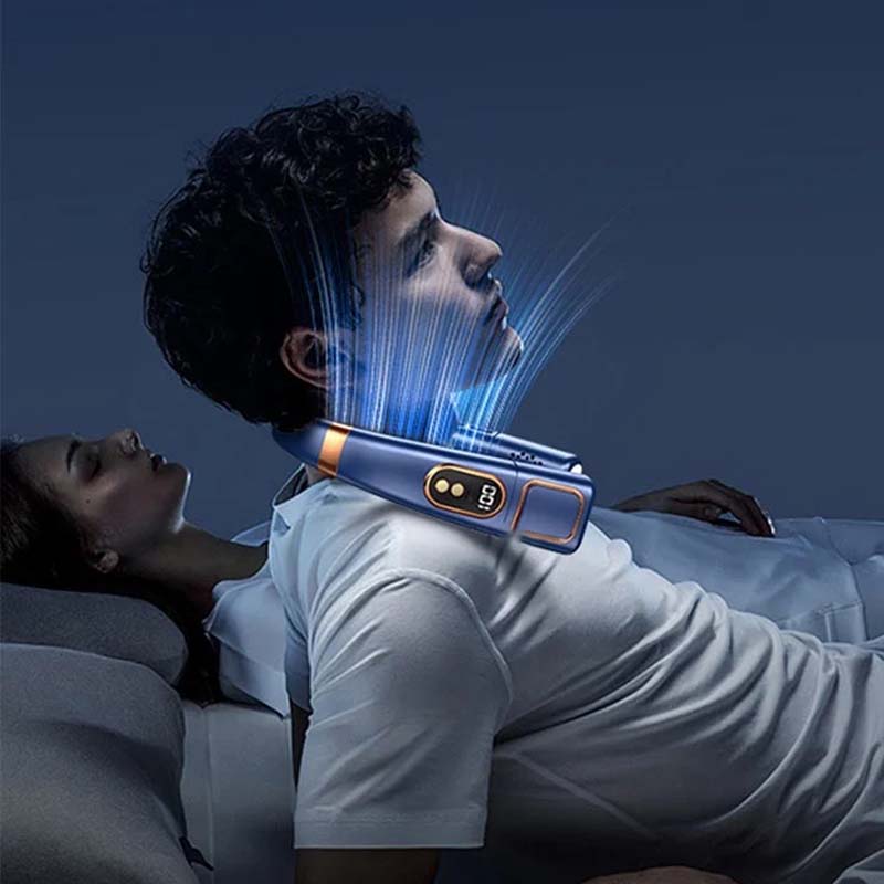 Bladloze hangende nekventilator met digitaal display en licht