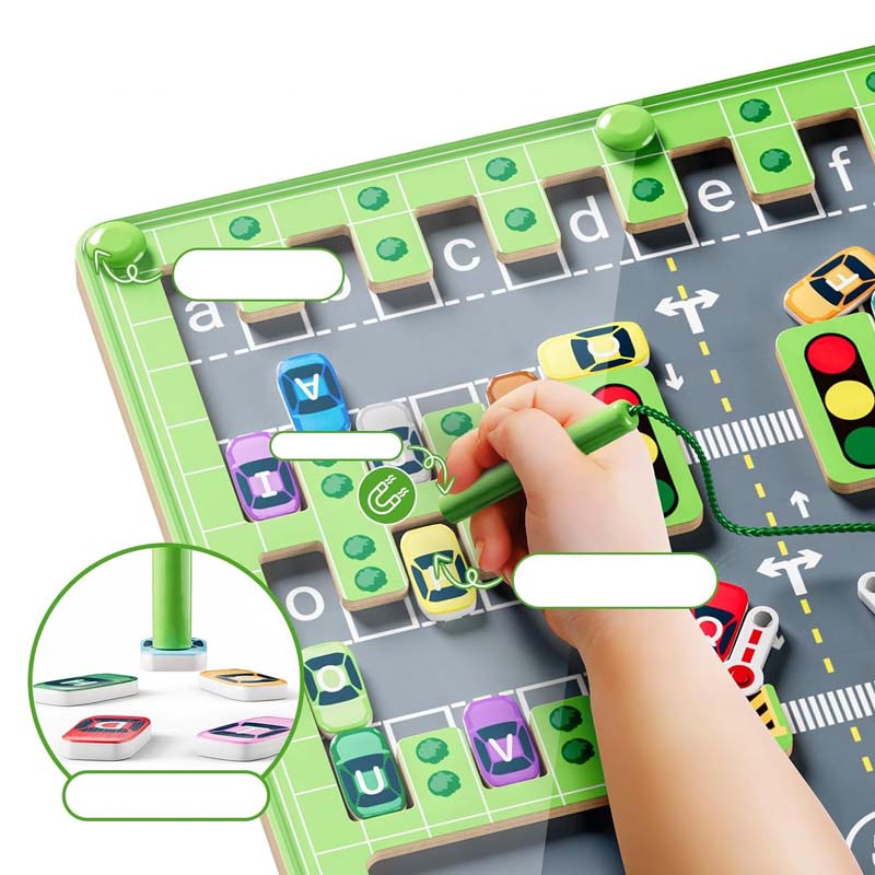 Magnetisch alfabet-parkeerspeelgoed