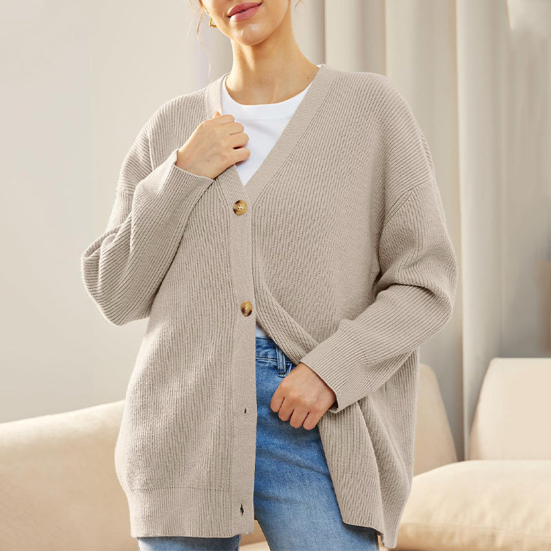 Casual Solid Color Sweaters Cardigan