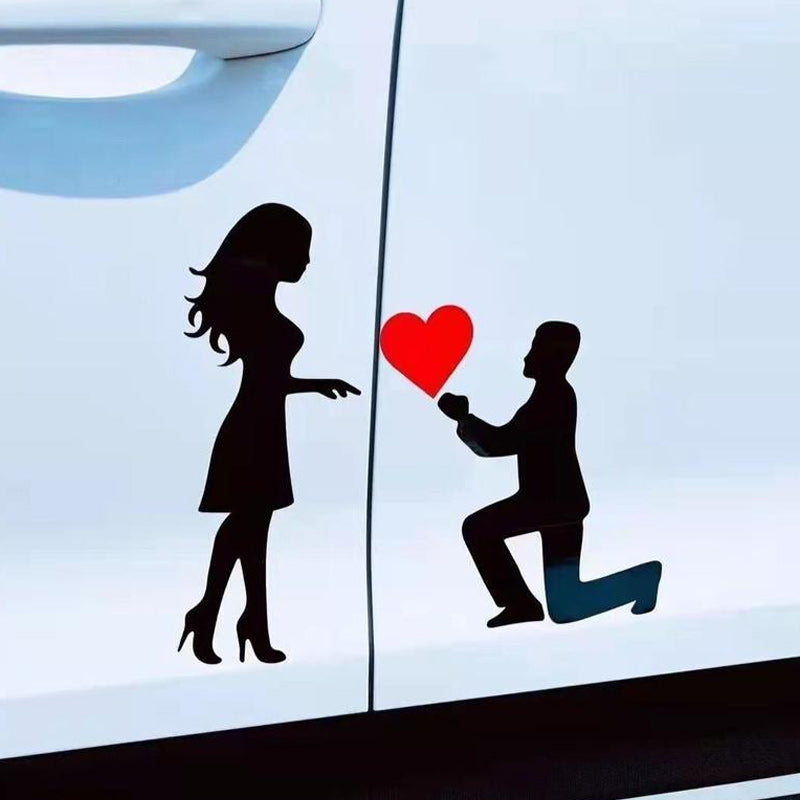 Koppelstickers Autosticker: Romantische Huwelijksaanzoekdecoratie