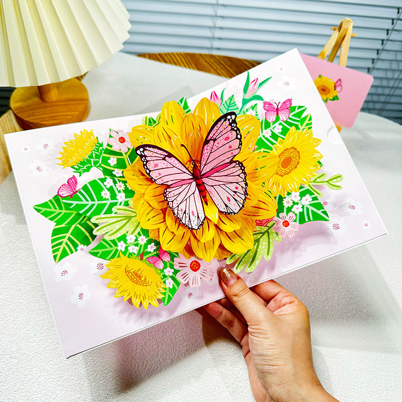3D Handmade Flower Greeting3D handgemaakte bloem wenskaart Card