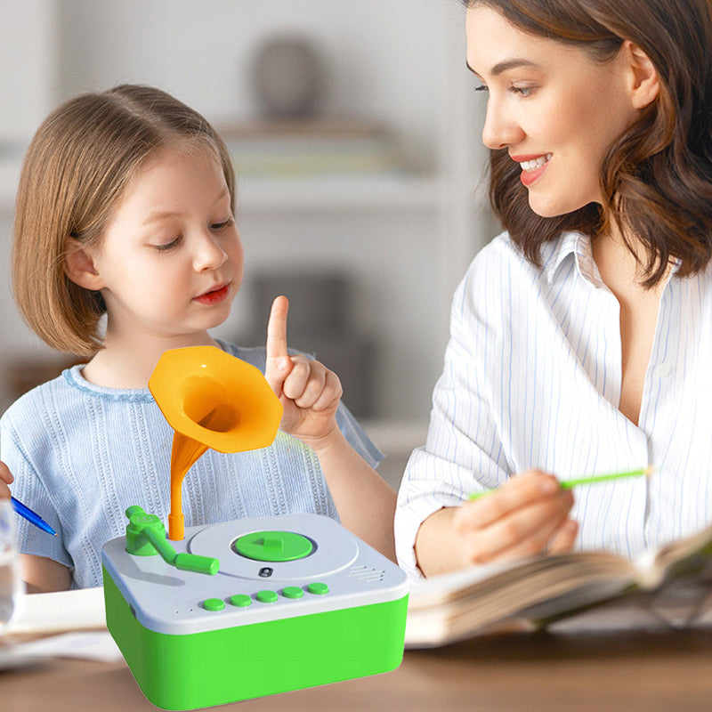 Fonograafverhaalmachine voor kinderen in het vroege onderwijs