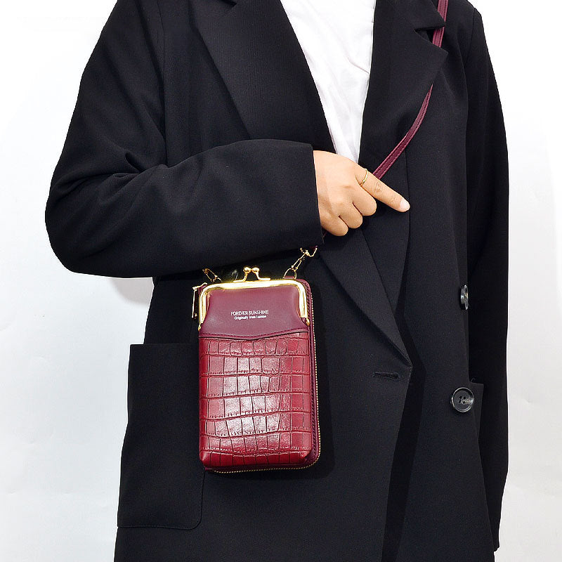 Verticale mobiele telefoonhoes met krokodillenprint