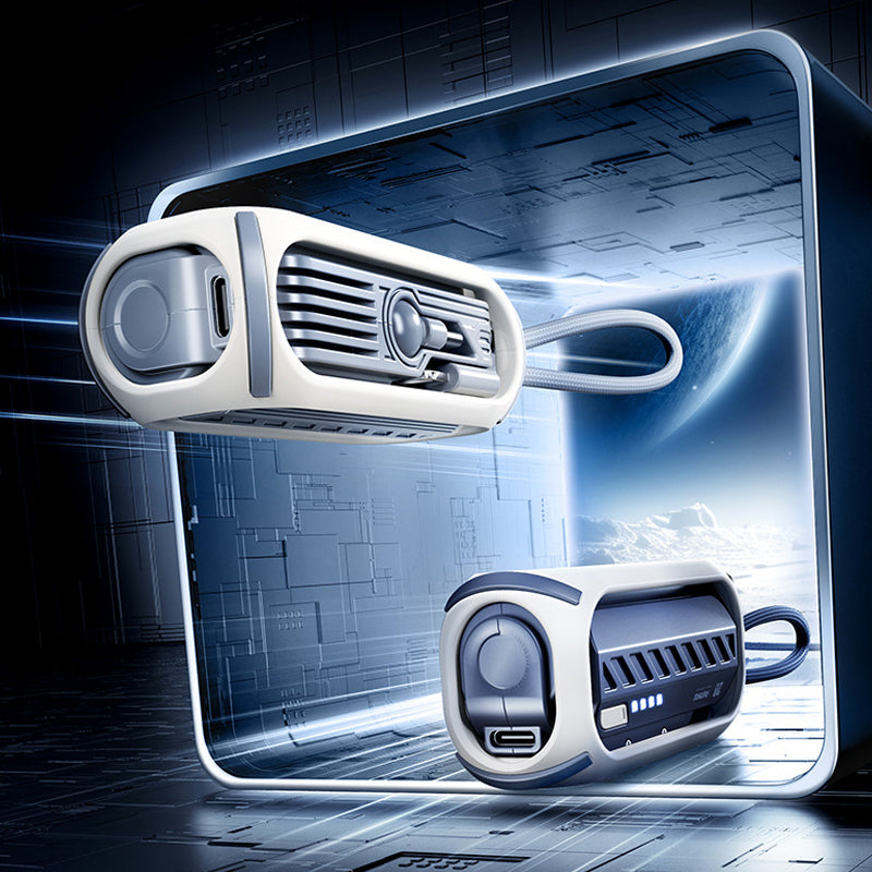 Snel opladende roterende powerbank met ingebouwde kabel