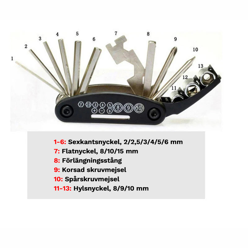 16-in-1 verchroomde EDC-multitool