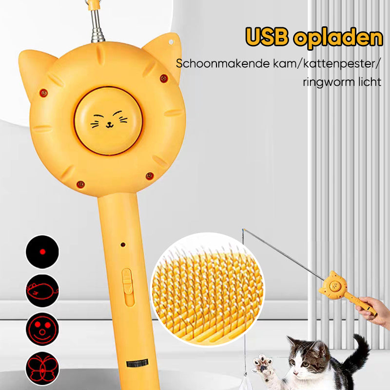 Intrekbare katteaser huisdierenkam