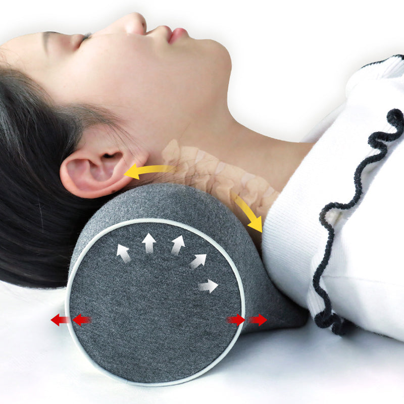Memory foam cervical traction pillow