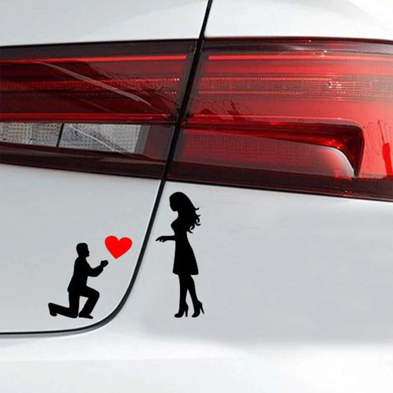 Koppelstickers Autosticker: Romantische Huwelijksaanzoekdecoratie