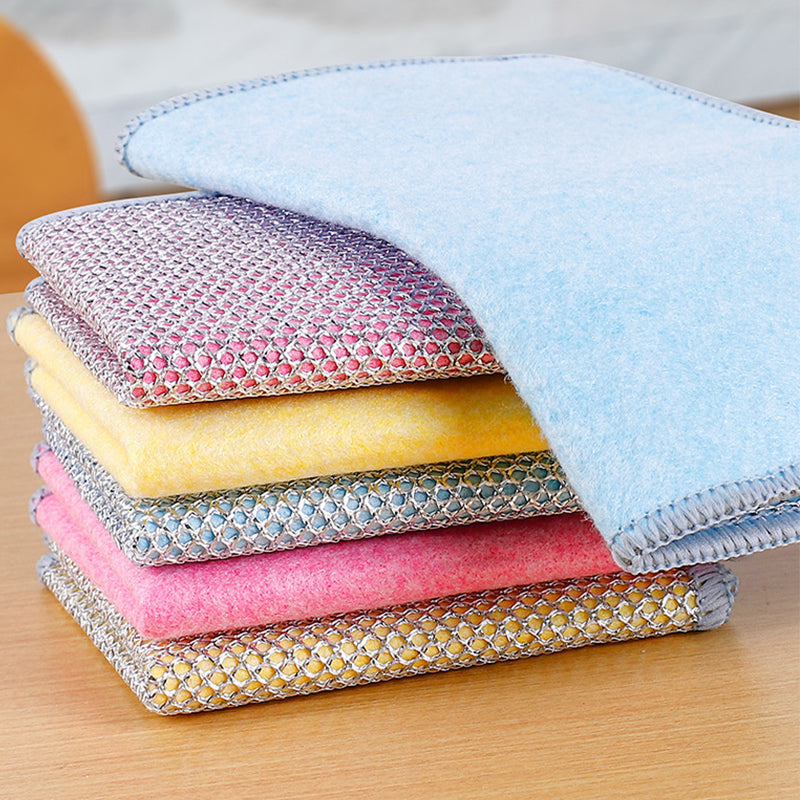 Verdikte schoonmaakdoek van zilverdraad