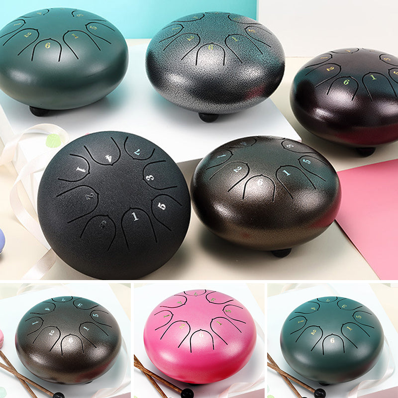 Boeddha stenen mini stalen tongdrum 6 inch geluid genezend drumstel