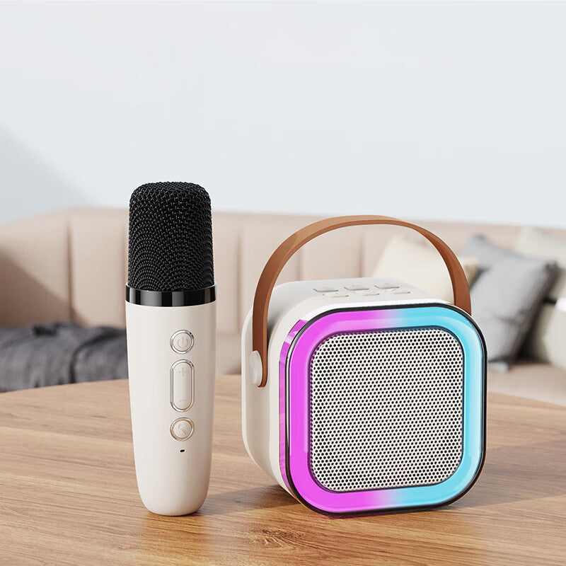 Mini-karaokemachine met draadloze microfoons