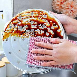 Verdikte schoonmaakdoek van zilverdraad