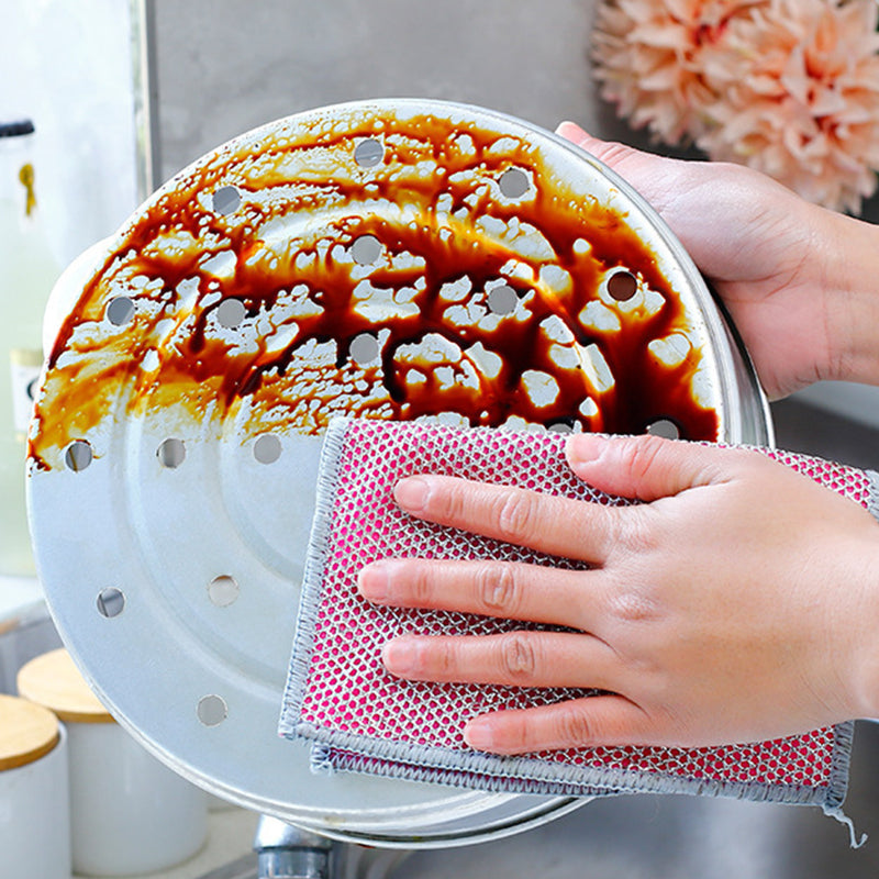 Verdikte schoonmaakdoek van zilverdraad