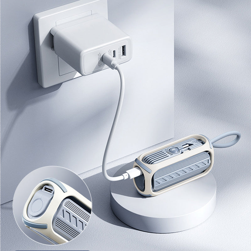 Snel opladende roterende powerbank met ingebouwde kabel