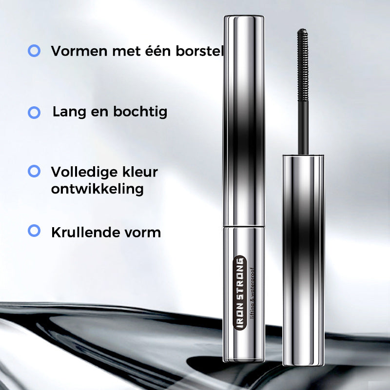 Waterproof en veegvaste mascara in metalen flessen