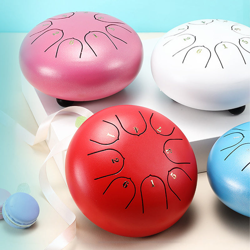 Boeddha stenen mini stalen tongdrum 6 inch geluid genezend drumstel