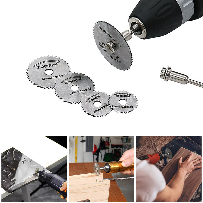 Set van 6 stuks metalen HSS-cirkelzaagbladen