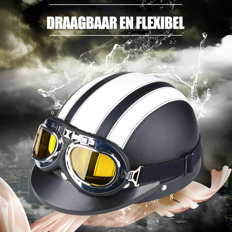 Motorfiets Harley PU-helm met bril